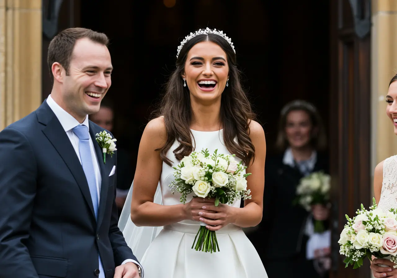 Perfect wedding day smile showing radiant bride with beautiful teeth