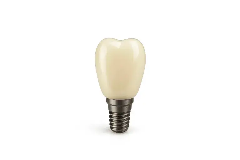 Single dental implant with crown